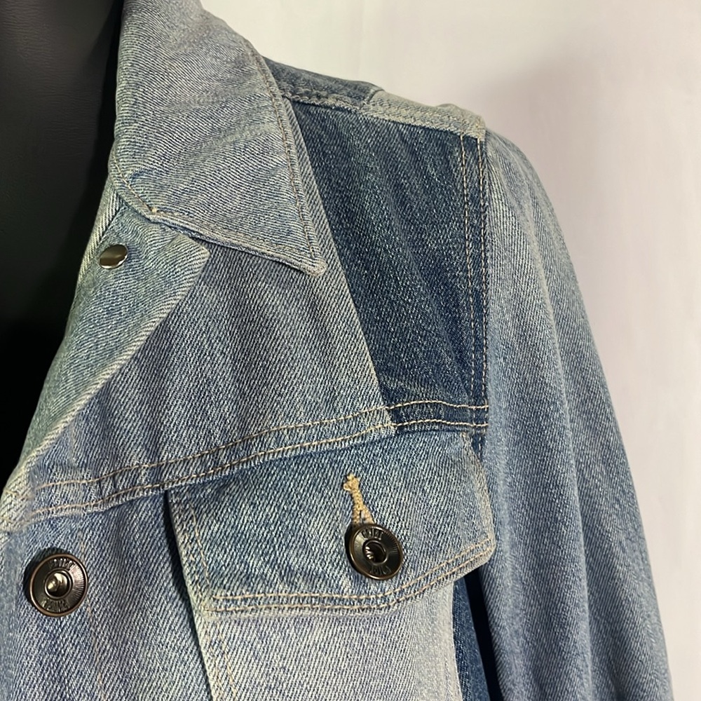 Paige Patchwork Denim Button Front Trucker Jacket - image 6